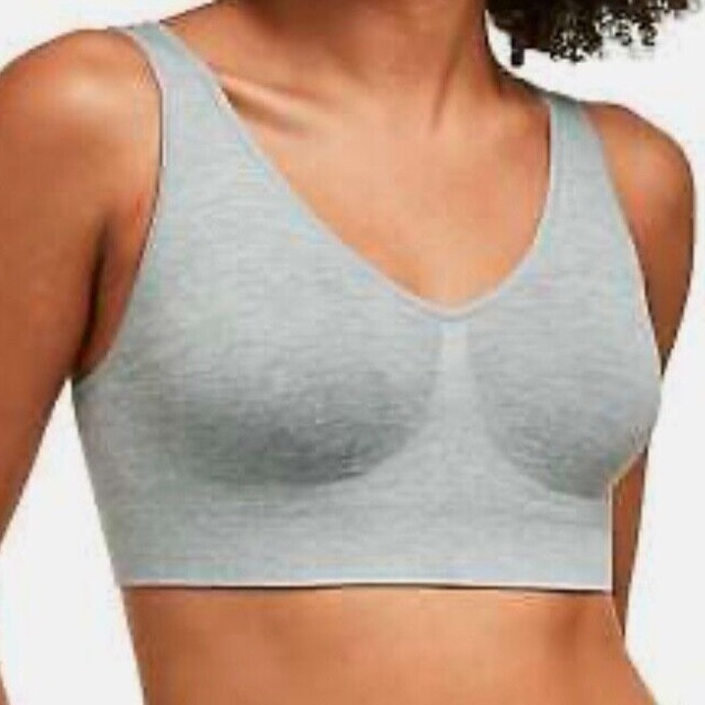 Hanes Women's Cozy Seamless Wire-Free Bra, Light Grey Heather Medium Lightweight